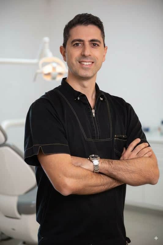 רופא שיניים מומחה, ד״ר אליאס עבסאוי, במרפאת מוריה 100