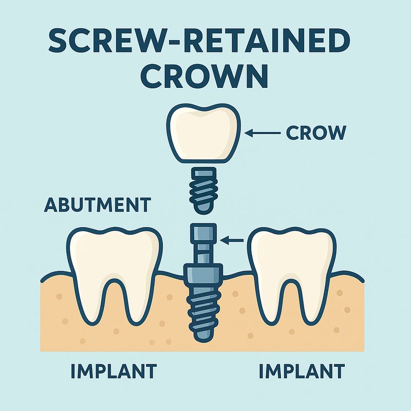 אינפוגרפיקה של כתר מוברג על שתל